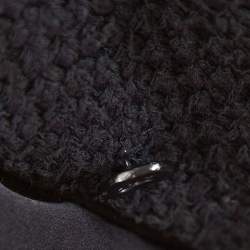 Pre Owned Chanel Black Silk & Cotton Fringed Button Front Jacket L