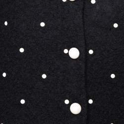 Pre Owned  Chanel Black Bead Embellished Mohair Button Front Cardigan M