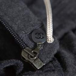 Pre Owned Chanel Dark Grey Cotton & Cashmere Logo Band Detail Hoodie XL