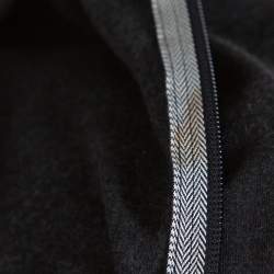 Pre Owned Chanel Dark Grey Cotton & Cashmere Logo Band Detail Hoodie XL