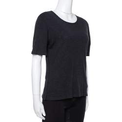 Chanel Black Cashmere Knit Round Neck Top L
