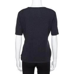 Chanel Black Cashmere Knit Round Neck Top L