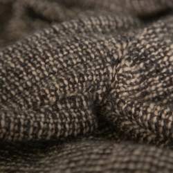 Chanel Vintage Brown Tweed Braided Trim Tie Neck Coat L