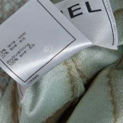 Chanel Vintage Mint Blue Tweed Open Front Coat XL