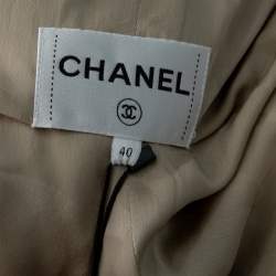 Chanel White Checked Tweed Wide Leg Trouser Suit M
