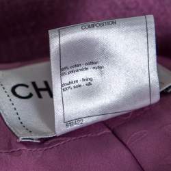 Pre Owned Chanel Multicolor Stripe Cotton Tweed Belted Blazer L