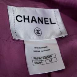 Pre Owned Chanel Multicolor Stripe Cotton Tweed Belted Blazer L
