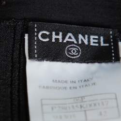 Pre Owned Chanel Black Knit & Bow Detail Cardigan L