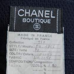 Pre Owned Chanel Vintage Navy Blue Wool Midi Skirt M