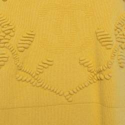 Pre Owned Chanel Paris Shanghai Collection Yellow Cashmere Logo Intarsia Knit Jumper L