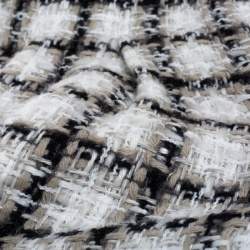 Chanel White Checked Tweed Wide Leg Trouser Suit M