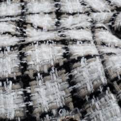 Chanel White Checked Tweed Wide Leg Trouser Suit M