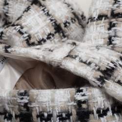 Chanel White Checked Tweed Wide Leg Trouser Suit M