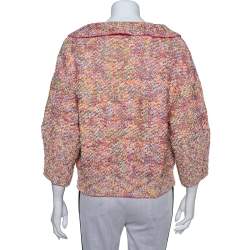 Pre Owned Chanel Multicolor Tweed  Sequin Embellished Button Front Jacket L