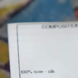 Pre Owned توب شانيل مزين طيات حرير متعدد الألوان مقاس كبير (لارج)