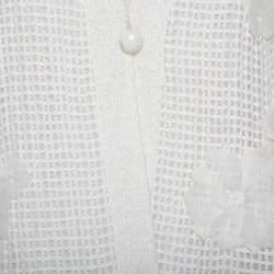 Chanel White Mesh Applique Detail Sleeveless Short Dress & Bell Sleeve Button Front Jacket M