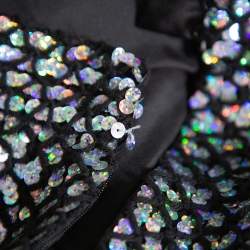 Chanel Black Knit Sequin Embellished Skirt M