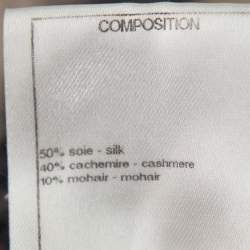 Pre Owned Chanel Beige Silk & Cashmere Contrast Trim Detail Button Front Cardigan L