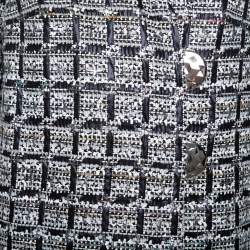 Pre Owned Chanel Black & Silver Boucle Double Breasted Jacket M