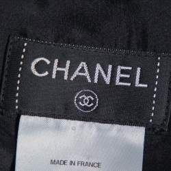Pre Owned Chanel Black Wool Beads Embellished Mini Skirt M