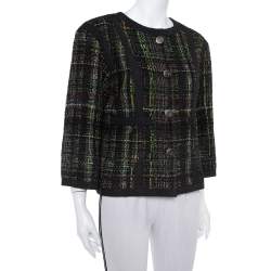 Pre Owned Chanel Multicolor Tweed Button Front Jacket L