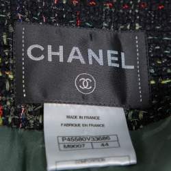 Pre Owned Chanel Multicolor Tweed Button Front Jacket L