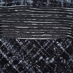 Chanel Black Tweed & Leather Sequin Embellished Paneled Mini Dress M