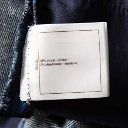 Pre Owned Chanel Navy Blue Striped Denim Tapered Leg Jeans M