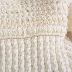 Chanel Cream Chunky Knit Front Tie Detail Vintage Cardigan M