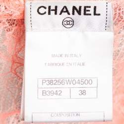 Chanel Orange Lace Waist Tie Detail Button Front Jacket M
