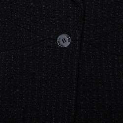 Pre Owned Chanel Black Lurex tweed Button Front Cropped Blazer S
