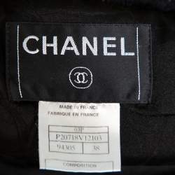 Pre Owned Chanel Black Lurex tweed Button Front Cropped Blazer S