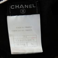 Pre Owned تي شيرت شانيل تريكو صوف أسود بأكمام قصيرة برقبة مستديرة مقاس صغير - سمول