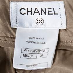 Pre Owned Chanel Metallic Lamé Cropped Pants M