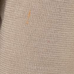 Pre Owned تي شيرت شانيل أكمام قصيرة تريكو قطن بيج مقاس كبير (لارج)