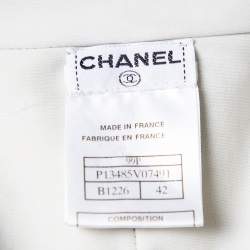 Chanel Brown Knit Paneled Zip Front Cropped Jacket L