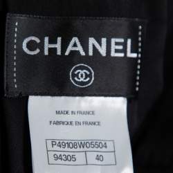 مملوكة مسبقًا Chanel Black Wool & Lace Trim Sleeveless Mini Dress M