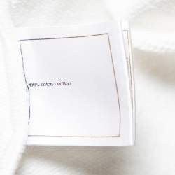 Pre Owned Chanel White Cotton Metallic Logo Detail Round Neck T-Shirt L