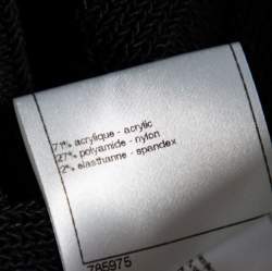 Pre Owned بلوزة شانيل دائرية مغزولة أسود مقاس كبير