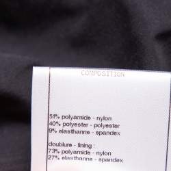 مملوكة مسبقًا Chanel Black & Gold Floral Stretch Jersey Crewneck Top L