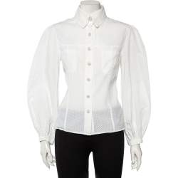 Reformation Women's Will Oversize Stretch Organic Cotton Button-Up Shirt in Horizon at Nordstrom, Size Large