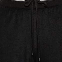 Pre Owned Chanel Black Terry Side Strip Detail Track Pants L