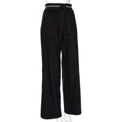 Pre Owned Chanel Black Terry Side Strip Detail Track Pants L