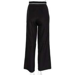 Pre Owned Chanel Black Terry Side Strip Detail Track Pants L
