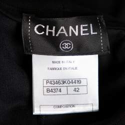 Pre Owned Chanel Black Terry Side Strip Detail Track Pants L