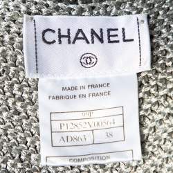 Chanel Grey Knit Asymmetrical Hem Camisole Top M