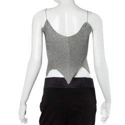 Chanel Grey Knit Asymmetrical Hem Camisole Top M