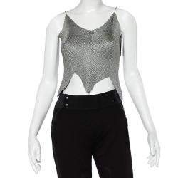 Chanel Grey Knit Asymmetrical Hem Camisole Top M