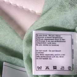 Pre Owned Chanel Green Patterned Lurex Knit Ribbed Trim Short Dress M 