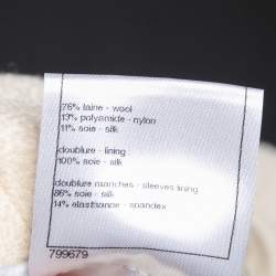 Chanel Cream Wool Single Breasted Cropped Blazer L